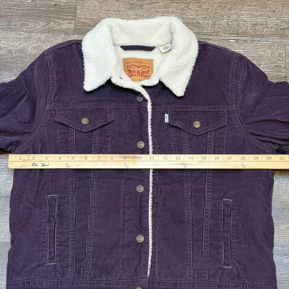 Levi's Barn Jacket Women M Purple Corduroy Sherpa Lined 36136-0047 - Picture 5 of 8